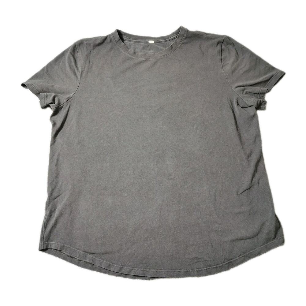 Lululemon Love Crewneck Shirt Women's 12 Black Stretch Athleisure Minimalist Tee